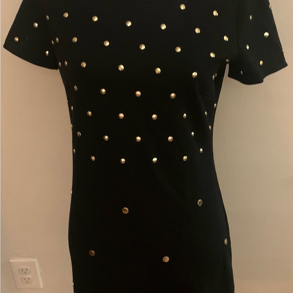 Black Dress with Gold Studs NWT Michael Kors fitted dress RV 130 Very Flattering